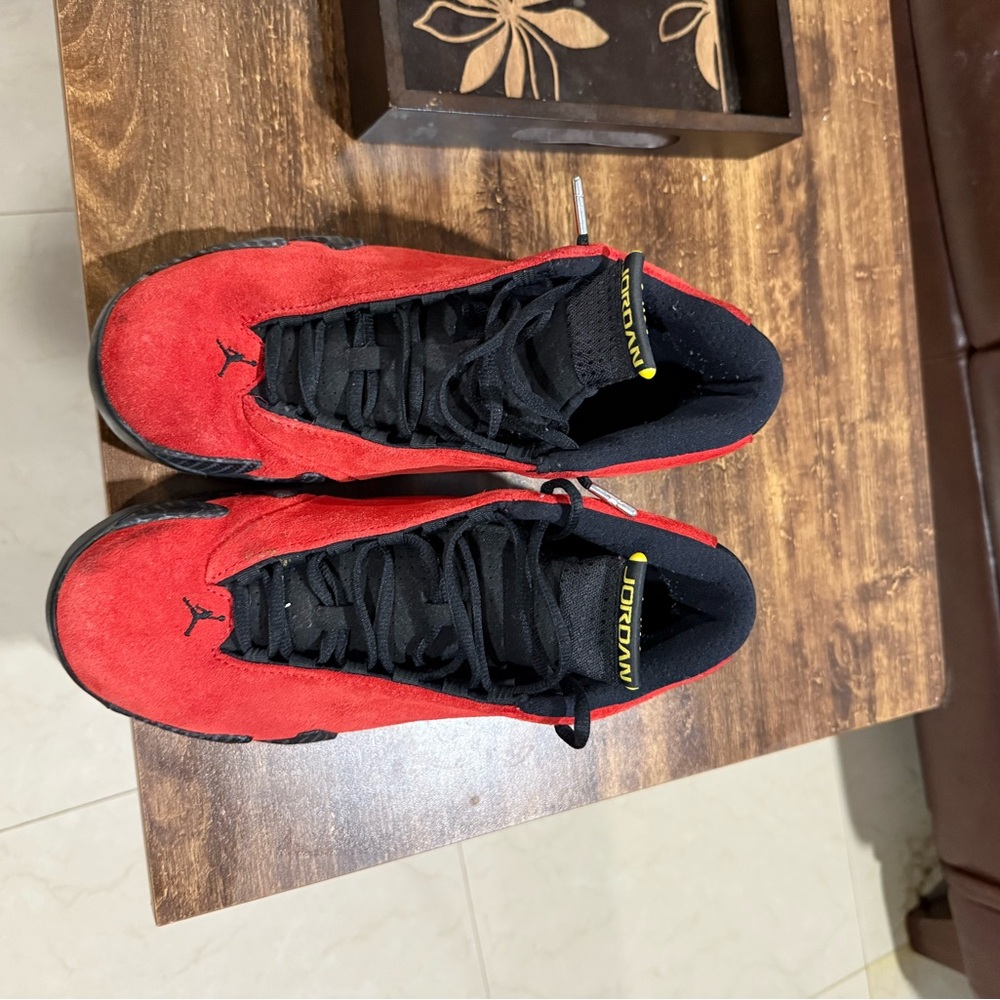 Jordan Red and Black High-Top Sneakers with Air Cushioning